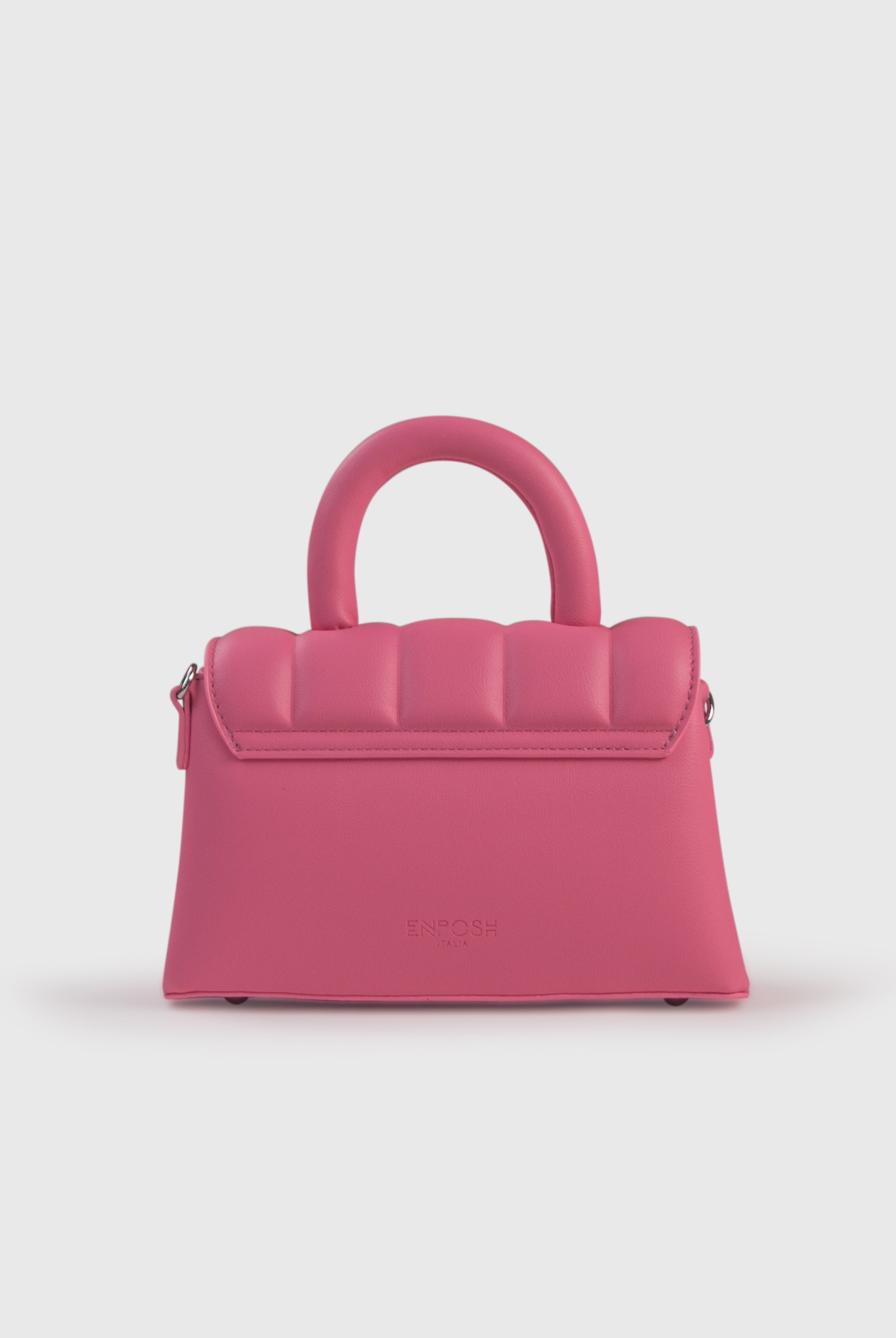 EVA MINI Rosa - Borsa in similpelle premium con patta trapuntata | ENPOSH