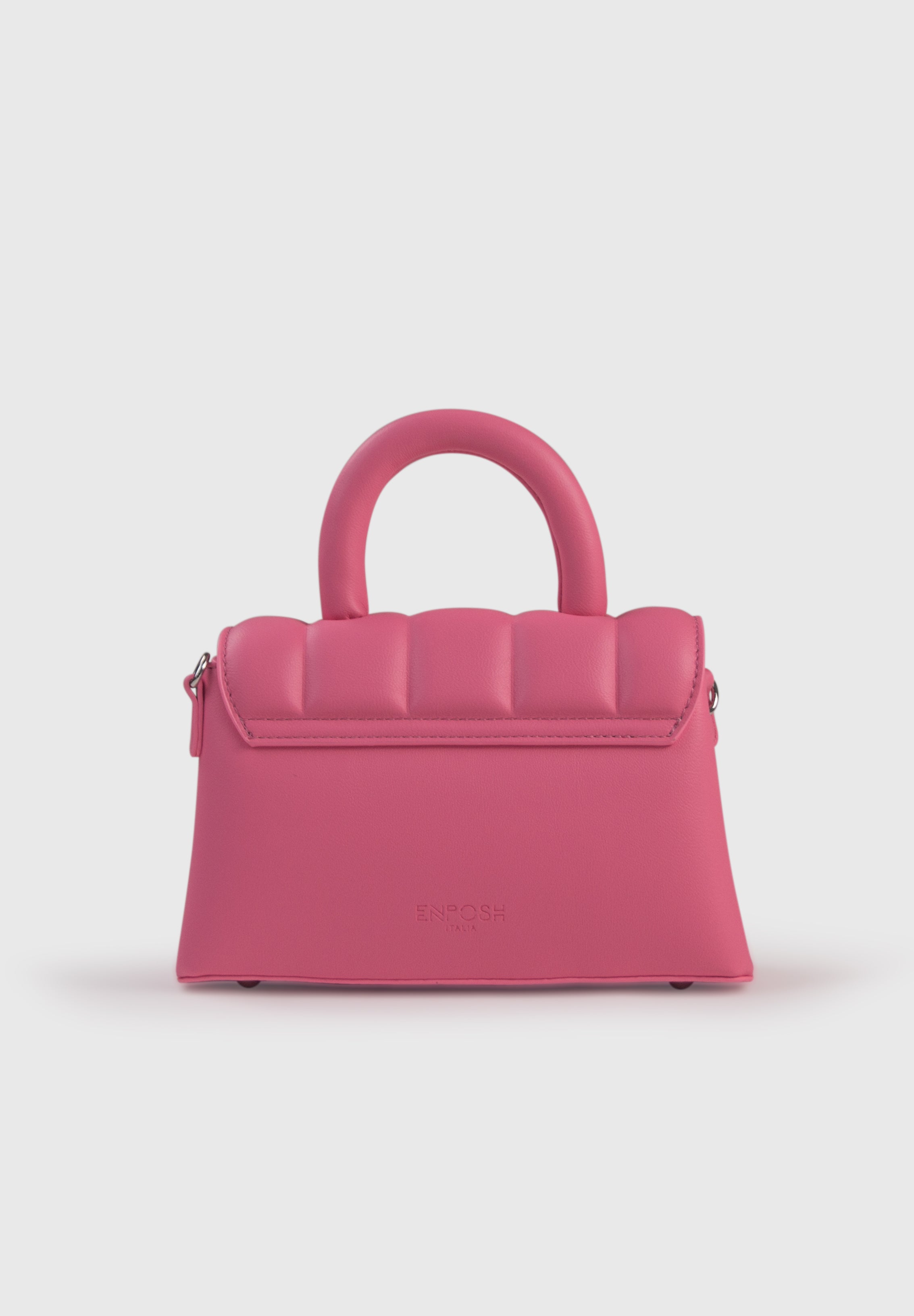 EVA MINI Rosa - Borsa in similpelle premium con patta trapuntata | ENPOSH