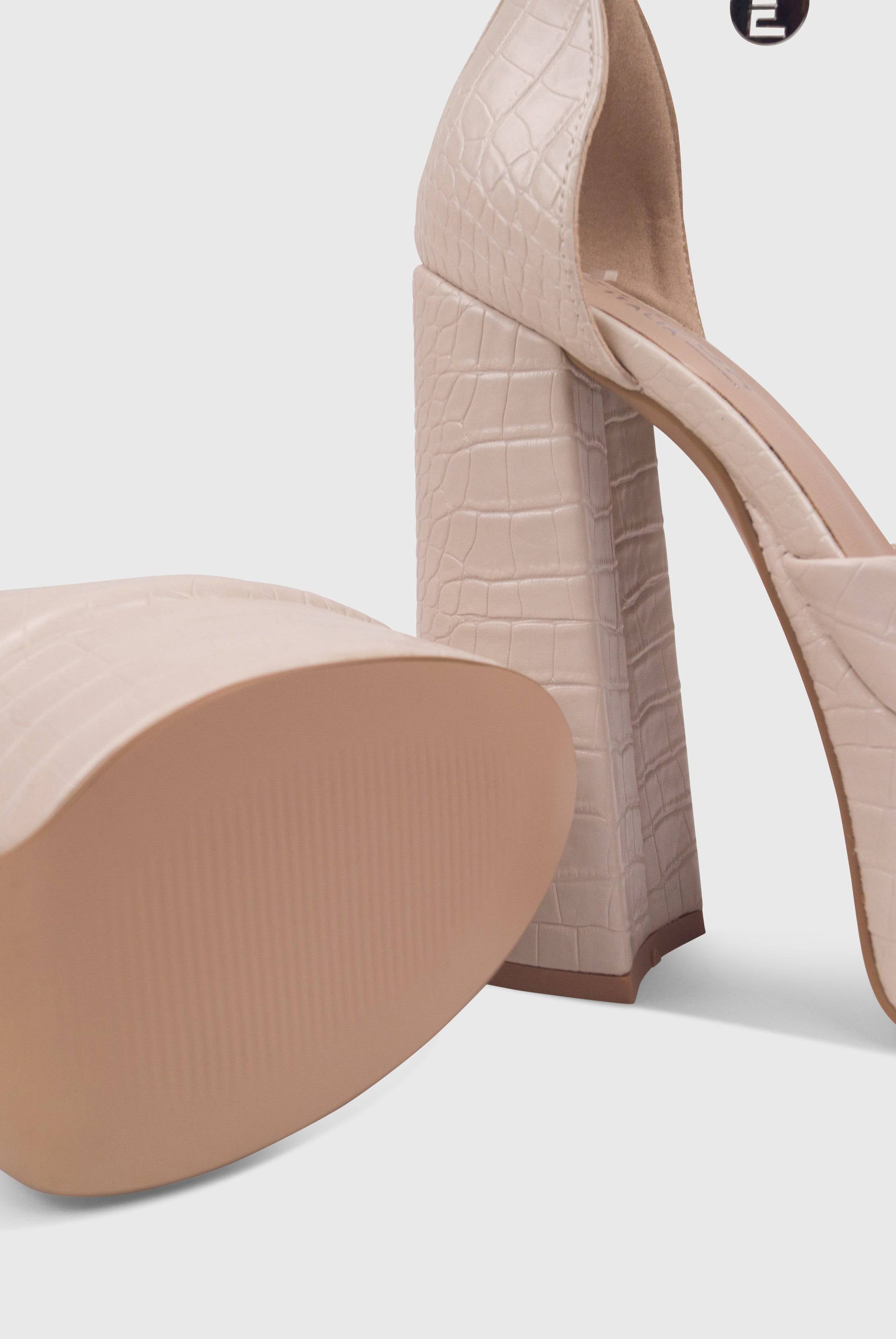 PAMY CREMA CROC - Décolléte punta tonda plateau alto | ENPOSH
