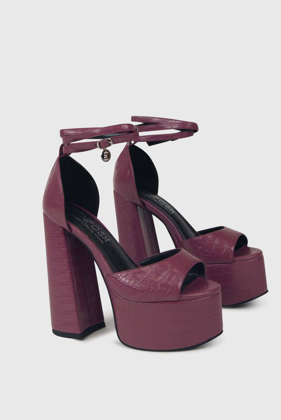 NATY Malva - Sandali plateau alto e lacci in caviglia | ENPOSH