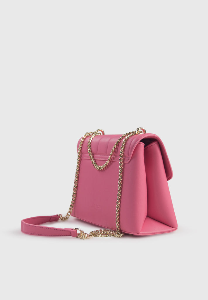 EVA MEDIUM Rosa - Borsa media a spalla in similpelle premium con patta trapuntata | ENPOSH