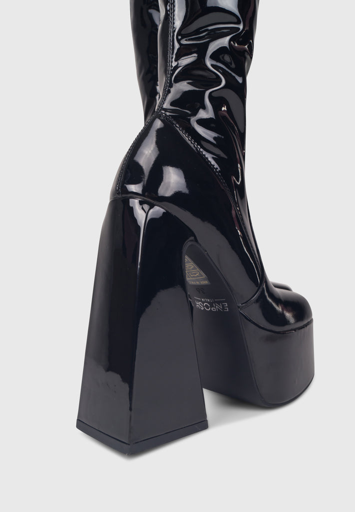 Stivali con plateau e tacchi alti nero | ENPOSH