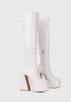 Stivali con plateau e tacchi alti bianco | ENPOSH