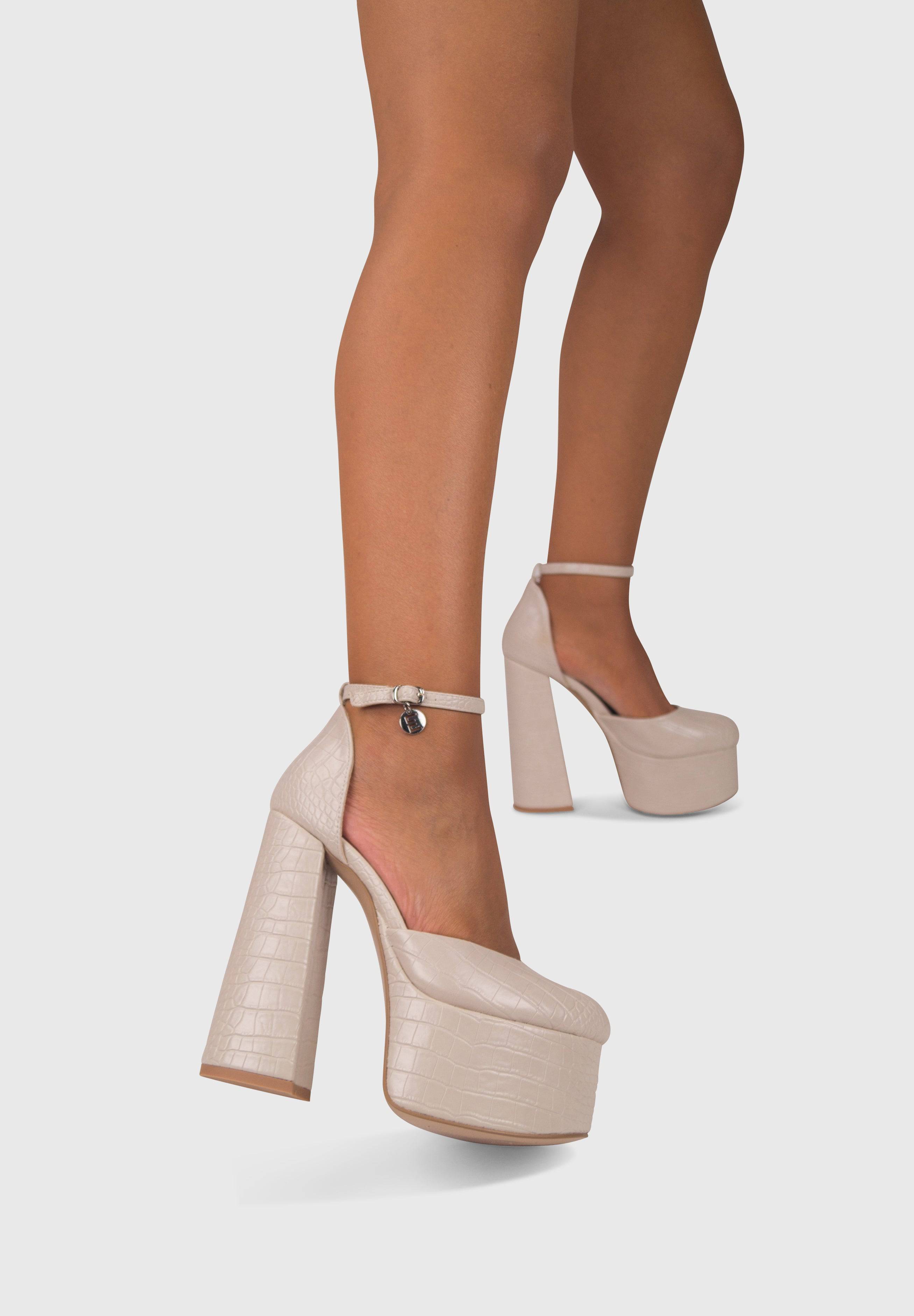 PAMY CREMA CROC - Décolléte punta tonda plateau alto | ENPOSH